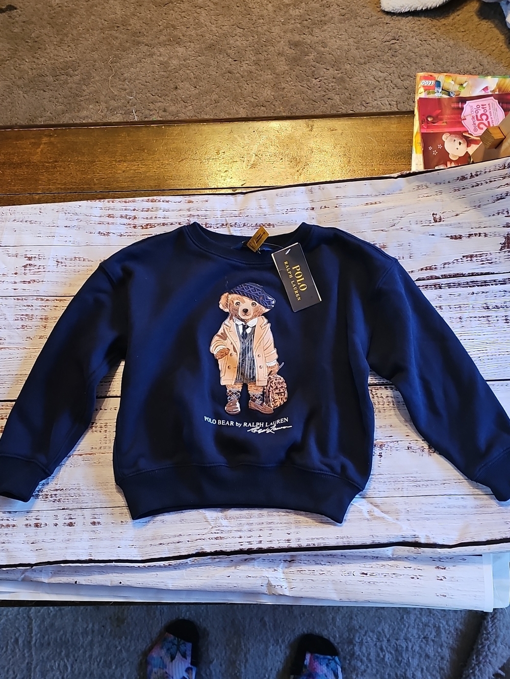 Polo by Ralph Lauren Navy Bear Graphic Crewneck Sweatshirt